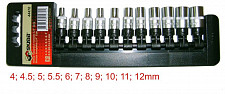 Набор торцевых головок Skrab 44470, 4-12 мм 1/4" 11 предметов от Водопад  фото 1