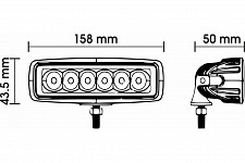 Балка светодиодная Вымпел 5179 5D-30W-S дальний свет, узкая, 6 LED, 30W от Водопад  фото 2