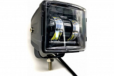 Фара светодиодная Вымпел 5206 WL-530 квадрат, металлический корпус, LENS, 2 LED, 30W от Водопад  фото 1