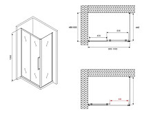 Душевой уголок Abber Schwarzer Diamant AG30100H-S50 100х50х195, стекло прозрачное, профиль хром, без поддона от Водопад  фото 5