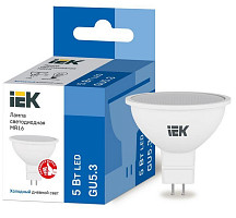 Лампа светодиодная IEK Eco LLE-MR16-5-230-65-GU5, MR16 софит 5 Вт, 6500 К, GU 5.3 от Водопад  фото 1