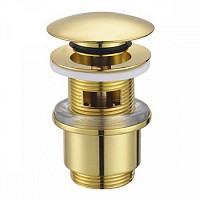 Донный клапан Cezares CZR-SAC-03 с системой "Клик-клак" с переливом, золото от Водопад  фото 1