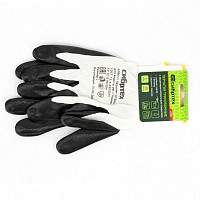 Перчатки Сибртех 67861 полиэфирные с черным нитрильным покрытием , размер L, 15 класс вязки от Водопад  фото 2