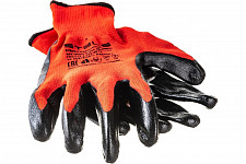 Перчатки полиэфирные Stels 67870 с чёрным нитрильным покрытием, размер L, 15 класс вязки от Водопад  фото 1