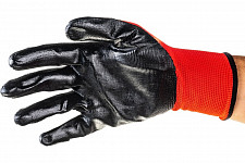 Перчатки полиэфирные Stels 67870 с чёрным нитрильным покрытием, размер L, 15 класс вязки от Водопад  фото 2