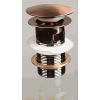 Донный клапан Terma 10110 click-clack c переливом, red bronze от Водопад  фото 1