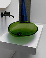 Раковина накладная Abber Kristall AT2812Emerald 53,5х42,5х15 см, цвет зеленый от Водопад  фото 3