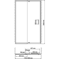 Душевая дверь WasserKRAFT Berkel 48P05 1200х2000, прозрачное стекло, профиль серебро от Водопад  фото 4
