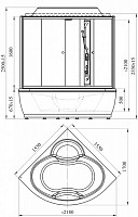 Душевой бокс Радомир Калифорния 1-04-1-0-5-0810 155х155х235, с г/м, стекло прозрачное, с крышей типа "сендвич" (комплектация 2) от Водопад  фото 2