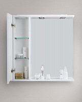 Шкаф Belbagno Marino MARINO-SPC-800/750-1A-BL-P-R 800мм, зеркальный подвесной, 1 распашная дверь, правый, цвет Bianco Lucido от Водопад  фото 1