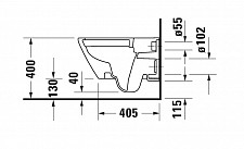 Унитаз подвесной DURAVIT D-Neo Rimless 2578090000, 370 x 540 мм от Водопад  фото 3