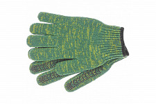 Перчатки Сибртех 68184 трикотажные усиленные, гелевое ПВХ-покрытие, 7 класс, зеленые от Водопад  фото 1