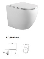 Унитаз напольно-приставной Акватек Европа AQ1902-00 безободковый, с сидением микролифт от Водопад  фото 2