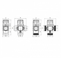 Клапан смесительный термостатический Rommer RVM-0131-164325 для систем отопления и ГВС 1" НР 20-43°С KV 1,6 (боковое смешивание) от Водопад  фото 2