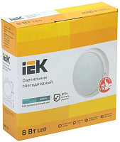 Светильник IEK LDPO0-4001-8-4000-K01, LED ДПО 4001 8Вт IP54 4000K круг белый от Водопад  фото 2