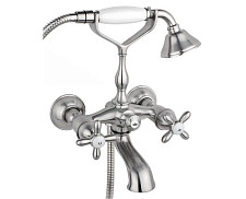 Смеситель для ванны с душем Timo Ritz 0144Y silver cross серебро от Водопад  фото 1