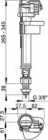 Впускной клапан Alca Plast A18-3/8" нижняя подводка от Водопад  фото 2