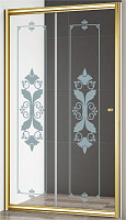 Душевая дверь Cezares Giubileo GIUBILEO-BF-1-120-CP-G 1200х1950, стекло прозрачное с матовым узором, профиль золото от Водопад  фото 1
