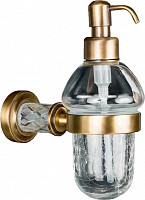 Дозатор жидкого мыла Boheme Murano Cristal 10912-CRST-BR настенный, бронза от Водопад  фото 1