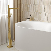 Смеситель WasserKRAFT Schunter 8221 для ванны напольный, золото матовое от Водопад  фото 2