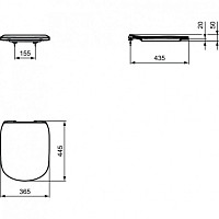 Сиденье для унитаза Ideal Standard Tesi T352801, тип Sandwich от Водопад  фото 2