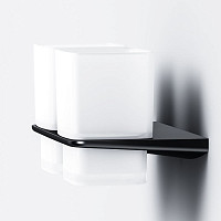 Двойной стеклянный стакан с настенным держателем AM.PM Inspire 2.0 A50A343422, черный от Водопад  фото 2