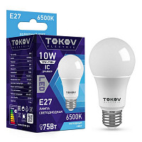 Лампа светодиодная Tokov Electric TKE-A60-E27-10-6.5K, 10 Вт, А60 6500 К, Е 27, 176-264 В от Водопад  фото 1