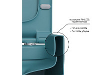 Унитаз подвесной Berges EGO XL Rimless 082140 сиденье EGO XL Slim SO матовый темно-синий от Водопад  фото 4