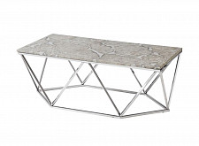 Журнальный столик Stool Group Авалон 122*66, серый мрамор, сталь серебро от Водопад  фото 1