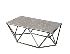 Журнальный столик Stool Group Авалон 122*66, серый мрамор, сталь темный хром от Водопад  фото 1