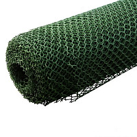 Решетка заборная 64545 в рулоне, 2х25 м, ячейка 25х30 мм, пластиковая, зеленая от Водопад  фото 2