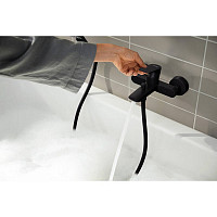 Смеситель для ванны и душа Hansgrohe Rebris E 72450670 черный матовый от Водопад  фото 4