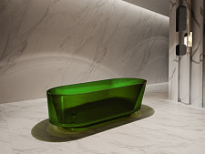 Ванна прозрачная Abber AT9706Emerald 1700х800х580 мм, из полиэфирной смолы, цвет зеленый от Водопад  фото 4