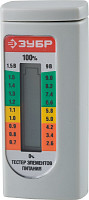 Тестер уровня заряда батарей Зубр 59260 для элементов питания ААА, АА, С, D, LR44, 6LR61(корунд) от Водопад  фото 1
