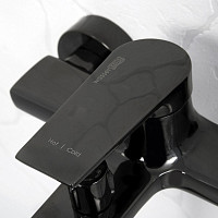 Смеситель для ванны с душем WasserKRAFT Glan 6601 черный глянец от Водопад  фото 4