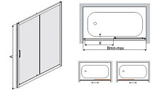 Шторка RGW Screens SC-42 для ванны 1800х1500, профиль хром, стекло прозрачное от Водопад  фото 2