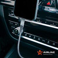 Кабель Airline ACHIPD26 Type-C - Lightning (IPhone/IPad) поддержка PD 1 м, черный нейлоновый от Водопад  фото 3