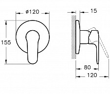 Смеситель для душа VitrA Root Round A4272826EXP встраиваемый, медь от Водопад  фото 3