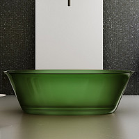 Ванна прозрачная Abber Kristall AT9707Emerald 1700х755х550, из полиэфирной смолы, цвет зеленый от Водопад  фото 1