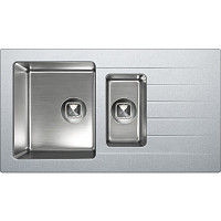 Мойка кухонная Tolero Twist 89х50 см, нержавеющая сталь/кварц, прямоугольная, цвет серый металлик от Водопад  фото 1