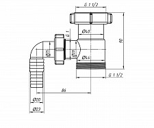Отвод для стиральной машины Ани-пласт M110 1.1/2"-1.1/2" от Водопад  фото 3