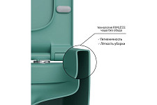 Унитаз подвесной Berges EGO XL Rimless 082141 сиденье EGO XL Slim SO матовый темно-зеленый, микролифт от Водопад  фото 4