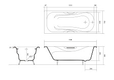 Чугунная ванна Акватек Гамма AQ8050FH-00 150x75 с ручками от Водопад  фото 2