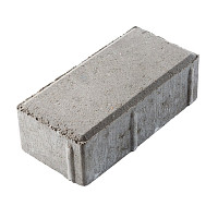 Плитка тротуарная Брусчатка, серый (200х100х60 мм) от Водопад  фото 1