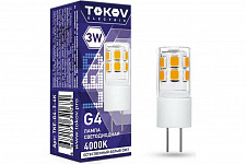 Лампа светодиодная Tokov electric TKE-G4-3-4K 3 Вт Capsule 4000К G4 220-240В от Водопад  фото 1