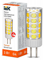 Лампа светодиодная IEK LLE-CORN-3-012-30-G4 CORN 3 Вт капсула 3000К G4 12В керамика от Водопад  фото 2