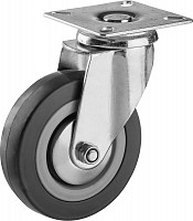 Поворотное колесо Зубр 30956-100-S резина/полипропилен d=100 мм г/п 65 кг от Водопад  фото 1