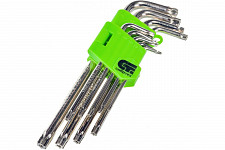 Набор имбусовых ключей Сибртех 12322 удлиненных Tamper-Torx 9 шт: TT T10-T50 45Х никель от Водопад  фото 5