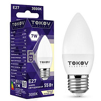 Лампа светодиодная Tokov Electric TKE-C37-E27-7-3K, 7 Вт, С37 3000 К, Е 27, 176-264 В от Водопад  фото 1