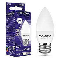 Лампа светодиодная Tokov Electric TKE-C37-E27-7-4K, 7 Вт, С37 4000 К, Е 27, 176-264 В от Водопад  фото 1